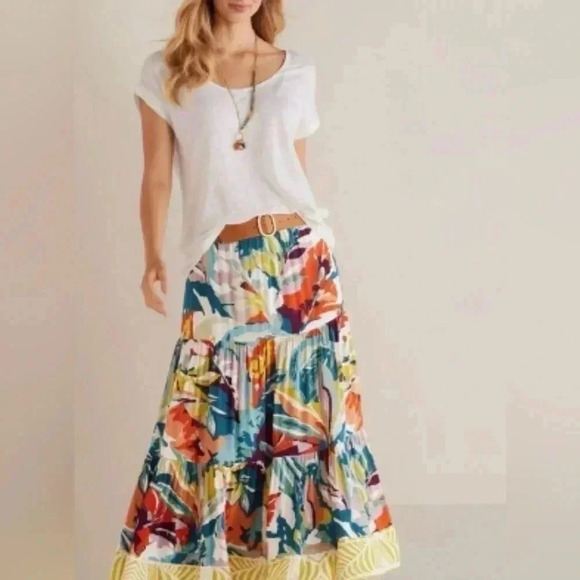Soft Surroundings Kara Floral Maxi Skirt Sz S - Picture 1 of 10